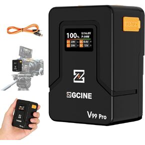 ZGCINE ZG-V99 V2 نسخة مطورة من بطارية Mini V-Mount مع مجموعة شاحن PD 65W، 99Wh 14.8V تدعم D-TAP/BP/الإدخال والإخراج، بطارية V-Lock متوافقة مع BMPCC 6K Pro/Canon EOS R5C/Sony FX3 in Kuwait