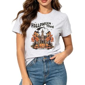 Ykomow Halloween Pumpkin Shirt Womens Funny Halloweentown University Graphic Tees in Kuwait