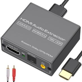 VPFET HDMI Audio Extractor 4K HDMI to Optical 3.5mm AUX Audio Adapter Splitter Converter Supports HDCP Dolby Digital DTS 5.1 PCM in Kuwait