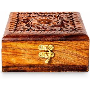 Handmade Wooden Jewelry Box Organizer Wooden Trinket Keepsake Jewellery Storage Box Vintage Box Multipurpose Organizer Chest Great Gift For Your Loved Ones in Kuwait