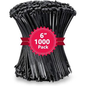 1000Pcs Black Zip Ties 10 Inch 60lb, Cable Ties 10 In Heavy Duty Outdoor 1000 Pack, Nylon Wire Ties, Plastic Zip Tie Wraps, Zipties in Kuwait
