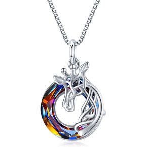 JUSTKIDSTOY 925 Sterling Silver Celtic Knot Giraffe Head Pendant Necklace Giraffe Gifts for Women Girlfriend Birthday in Kuwait