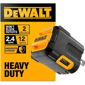 DEWALT 2-Port USB Wall Charger — NeverBlock Worksite Charger — Dual 5V 2.1A Power AC Adapter — Fast Charging Block Cube for iPhone 14 and Android in Kuwait