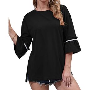 Long Sleeve Henley Shirts for Women - Soft Casual Stylish Fashion V Neck Tunic Tops for Women in Kuwait