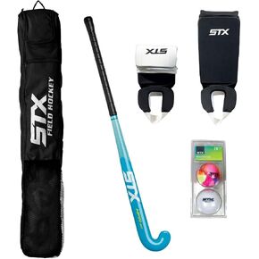 STX Field Hockey Start Pack - Junior with Stick, Shin Guards, Bag & Balls, Black/Teal in Kuwait