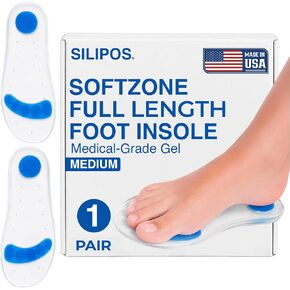 Silipos SoftZone 4014 Full Length Foot Insole - Medium, Latex-Free, Hypoallergenic Multi-Density Silicone Foot Cushion in Kuwait