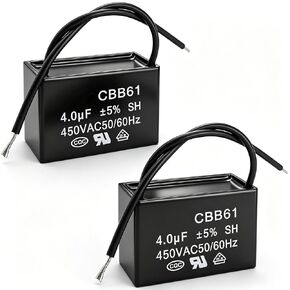 Twidec/2Pcs 450V AC 50/60Hz Run Capacitor 2-Wire Metallized Polypropylene Film Capacitors for Ceiling Fan Motor Start Run 4uf CBB61-4 in Kuwait