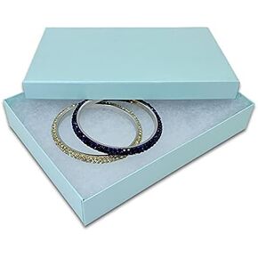 علبة هدايا TheDisplayGuys من الورق المقوى المليء بالقطن #33 علبة هدايا - رمادي لؤلؤي (3 1/2" x 3 1/2" x 1") in Kuwait