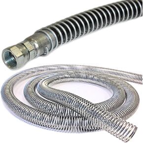 Electriduct 3/4" Steel Spring Guard Flexible Pipe Hose Protector Metal Spiral Wrap Armor Cover - 21mm - 10 Feet in Kuwait
