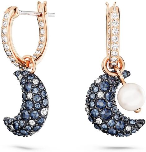 Swarovski Luna Drop Earrings, Asymmetrical design, Moon, Multicolored, Rose gold-tone Finish in Kuwait