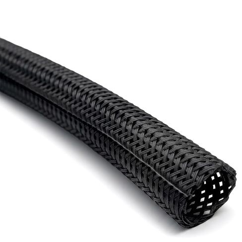 Electriduct 2" Hook Self Closing Sleeve Braid Wrap Around Sleeving Flame Retardant Flexible Mesh Cord Cover Cable Protector Wire Organizer - 250 Feet - White in Kuwait