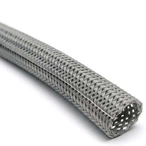 Electriduct 2" Hook Self Closing Sleeve Braid Wrap Around Sleeving Flame Retardant Flexible Mesh Cord Cover Cable Protector Wire Organizer - 250 Feet - White in Kuwait