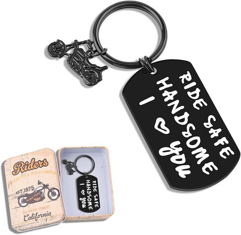 SUNSH Ride Safe Daddy I Love You Keychain Dad from Daughter Son Cool Motorcycle Biker Keyrings Gifts Fathers Day Gift for Men Papa in Kuwait