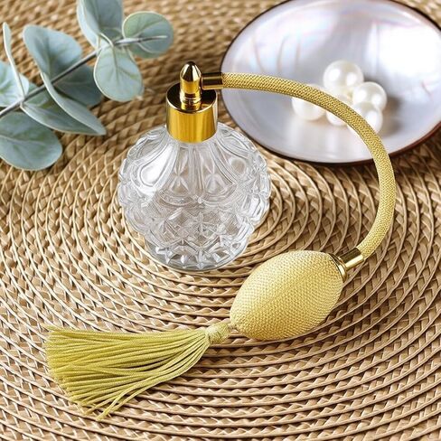 Clear Crystal Vintage Perfume Bottle Glass Container Atomizer Long Spray Makeup in Kuwait