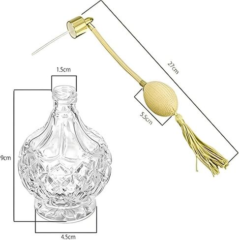 Clear Crystal Vintage Perfume Bottle Glass Container Atomizer Long Spray Makeup in Kuwait