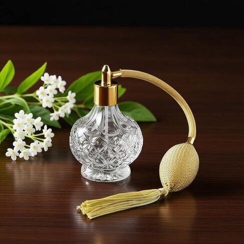 Clear Crystal Vintage Perfume Bottle Glass Container Atomizer Long Spray Makeup in Kuwait