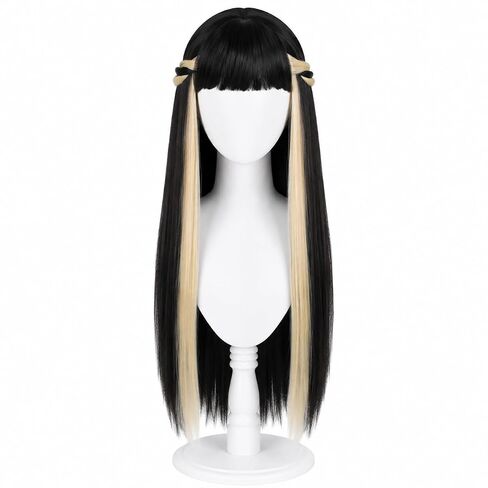 Adecors Demon Slayer Tanjiro Cosplay Wig Female Long Kimetsu No Yaiba Wig with Earrings Markings for Anime Cosplay, rose in Kuwait