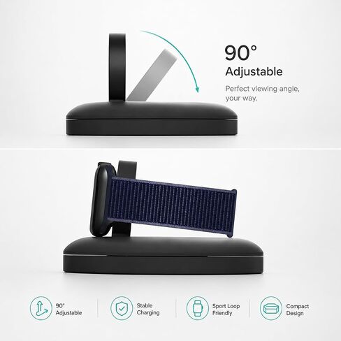 PZOZ Charger Stand for Apple Watch, Portable Charging Station Cable Management Dock Holder Organizer for iWatch Series Ultra 9 8 SE2 7 6 SE 5 4 49mm 45mm 44mm 42mm 41mm 40mm 38mm Accessories (Black) in Kuwait