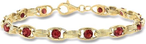 Ross-Simons 3.40 ct. t.w. Garnet Oval-Link Bracelet in 14kt Yellow Gold. 7 inches in Kuwait