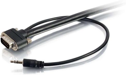 C2G 50224 Select VGA + 3.5mm Stereo Audio and Video Cable M/M, In-Wall CMG-Rated, Black (3 Feet, 0.91 Meters) in Kuwait