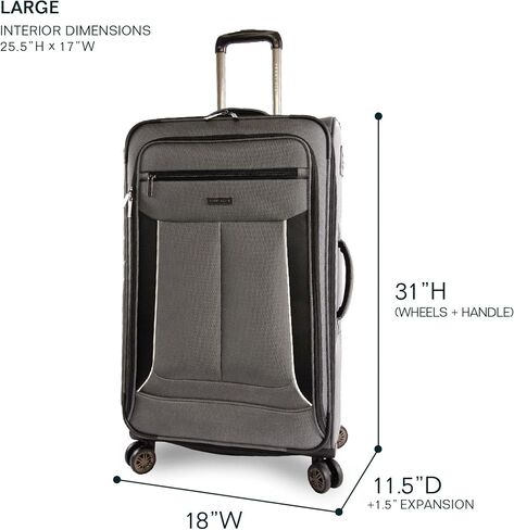 Perry Ellis Luggage Viceroy 2 Piece Set Expandable Suitcase with Spinner Wheels, Navy, One Size in Kuwait