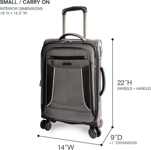 Perry Ellis Luggage Viceroy 2 Piece Set Expandable Suitcase with Spinner Wheels, Navy, One Size in Kuwait