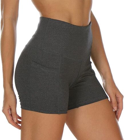 icyzone High Waisted Workout Biker Shorts for Women, Yoga Gym Running Compression Spandex Shorts in Kuwait