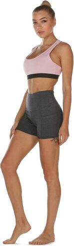icyzone High Waisted Workout Biker Shorts for Women, Yoga Gym Running Compression Spandex Shorts in Kuwait