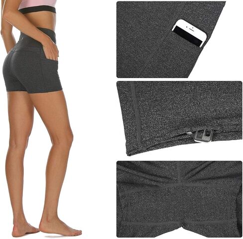 icyzone High Waisted Workout Biker Shorts for Women, Yoga Gym Running Compression Spandex Shorts in Kuwait