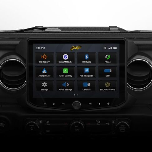 STINGER 10" Touch Screen Radio Dash Kit Wrangler JL & Gladiator JT (2018-2023) Replacement Kit with Off-Road Features, Apple CarPlay, Android Auto, Bluetooth, GPS Navigation (RB10JW18) in Kuwait