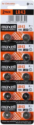 10pcs Maxell LR43 1.5v Alkaline Button Batteries Also Known as AG12 301 386 L1142 LR1142 186 D301 D386 in Kuwait