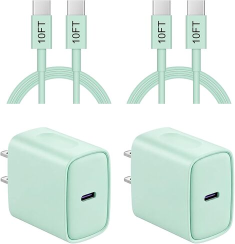 شاحن iPhone 15 سريع الشحن - [معتمد من MFi] 2 حزمة شاحن حائط USB C بقوة 20 وات مع كابل من النوع C بطول 6 أقدام لهاتف iPhone 15/15 Pro/15 Pro Max وiPad Pro وiPad Air 5/4 وiPad 10th/Mini 6 in Kuwait