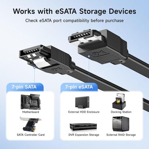 Cable Matters 2-Pack 6 Gbps SATA III to eSATA Cable 3 Feet in Kuwait