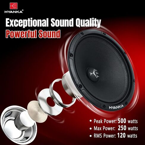 H YANKA 6x9 Speakers Car Audio, Full-Range Stereo, 600 Watts, 4-Way Coaxial 6 9 car Speakers, Delivering Clear Stereo Sound with No Distortion, Suitable for Cars, Trucks, Jeeps, and More (1 Pair) in Kuwait