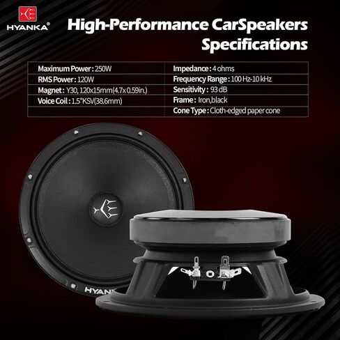 H YANKA 6x9 Speakers Car Audio, Full-Range Stereo, 600 Watts, 4-Way Coaxial 6 9 car Speakers, Delivering Clear Stereo Sound with No Distortion, Suitable for Cars, Trucks, Jeeps, and More (1 Pair) in Kuwait