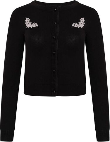 Ro Rox Marya Cardigan Gothic Bat Embroidery Goth Knit Knitted Long Sleeve in Kuwait