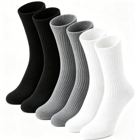 CHAN RAN 3 Pairs Wool Cashmere Socks For Women Ladies Winter Thermal Calf Socks Soft Crew Thick Socks in Kuwait