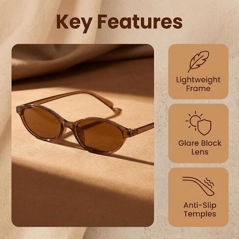 JUSLINK Oversized Square Cat Eye Sunglasses for Women Fashion Trendy Style Shades in Kuwait