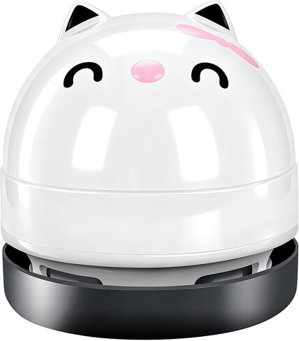 Mini Desktop Vacuum Cleaner, Portable USB Vacuum Cleaner for Desk Mini Cute Cartoon Desktop Vacuum for Cleaning Eraser Crumbs, Dust, Crumbs, Computer, Keyboard and Car (White) in Kuwait