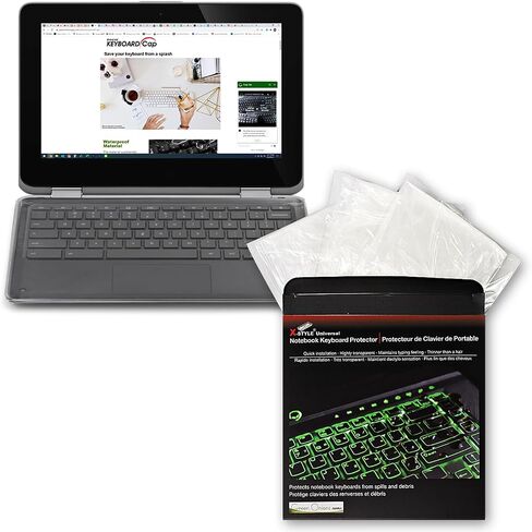 Green Onions Supply Fully Covered Flat Style Universal 0.025mm Wipeable Superb Tactile Feeling Waterproof Anti-Dust Keyboard Cap Cover for Chromebook 11" Hospital/Dentist Use[3 Pack] in Kuwait