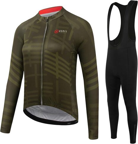 GCRFL Winter Women's Cycling Jersey Sets Thermal Fleece Long Sleeve Bike Jersey + Long Bib Pants, Cycling Set For Women in Kuwait