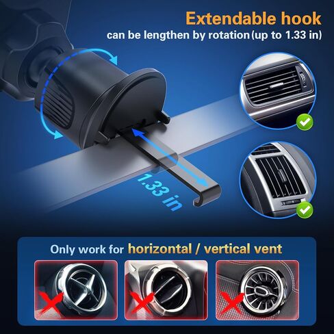 pop-tech Car Vent Phone Mount for Socket Grip, Air Vent Clip Phone Holder Compatible with Magsafe Wallet Black & iPhone Samsung Card Holder, Cell Phone Stand with Sticky Adhesive in Kuwait