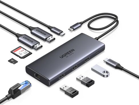 UGREEN USB C Docking Station Dual Monitor, 10-in-1 Laptop Dock with 2 HDMI in Kuwait