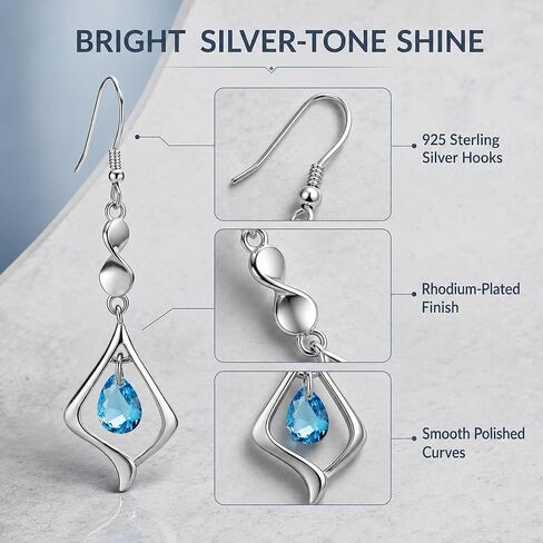 Gemstone Gold Plate 925 Sterling Silver Drop Earrings for women in Kuwait