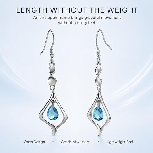 Gemstone Gold Plate 925 Sterling Silver Drop Earrings for women in Kuwait
