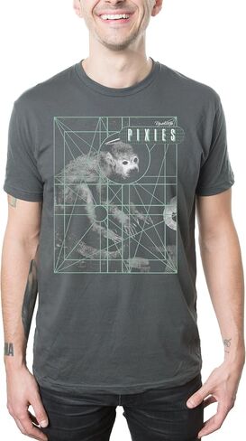 Pixies - تي شيرت رجالي Monkey Grid باللون الفحمي in Kuwait