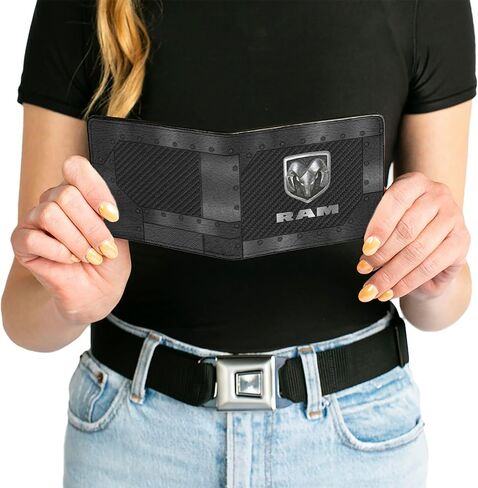 Buckle-Down Men's Buckle-Down PU Bifold Wallet - Ram Logo , 4.0 x 3.5 US in Saudi Arabia