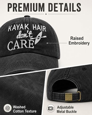Waldeal Women's Kayak Hair Don't Care Hat, Denim Washed Adjustable Baseball Cap in Kuwait