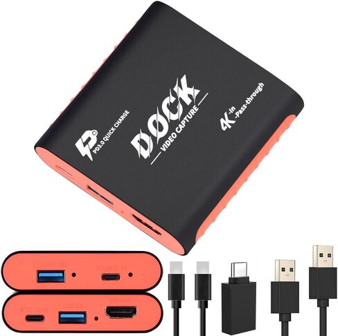 بطاقة تسجيل 4K لجهاز نينتندو سويتش، USB3.0 1080P 60FPS HDMI كاميرا فيديو لينك بطاقة التقاط العاب للبث المباشر تعمل مع Xbox PS4 PS5 PC DSLR لاوبس وتويتش والبث المباشر والتسجيل in Kuwait