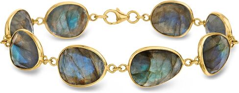 Ross-Simons Labradorite Station Bracelet in 18kt Gold Over Sterling. 7 inches in Kuwait